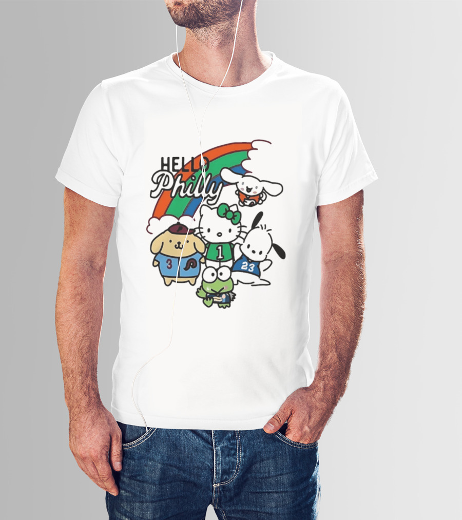 Hello Philly Sanrio Characters Rainbow Sports Team T-Shirt