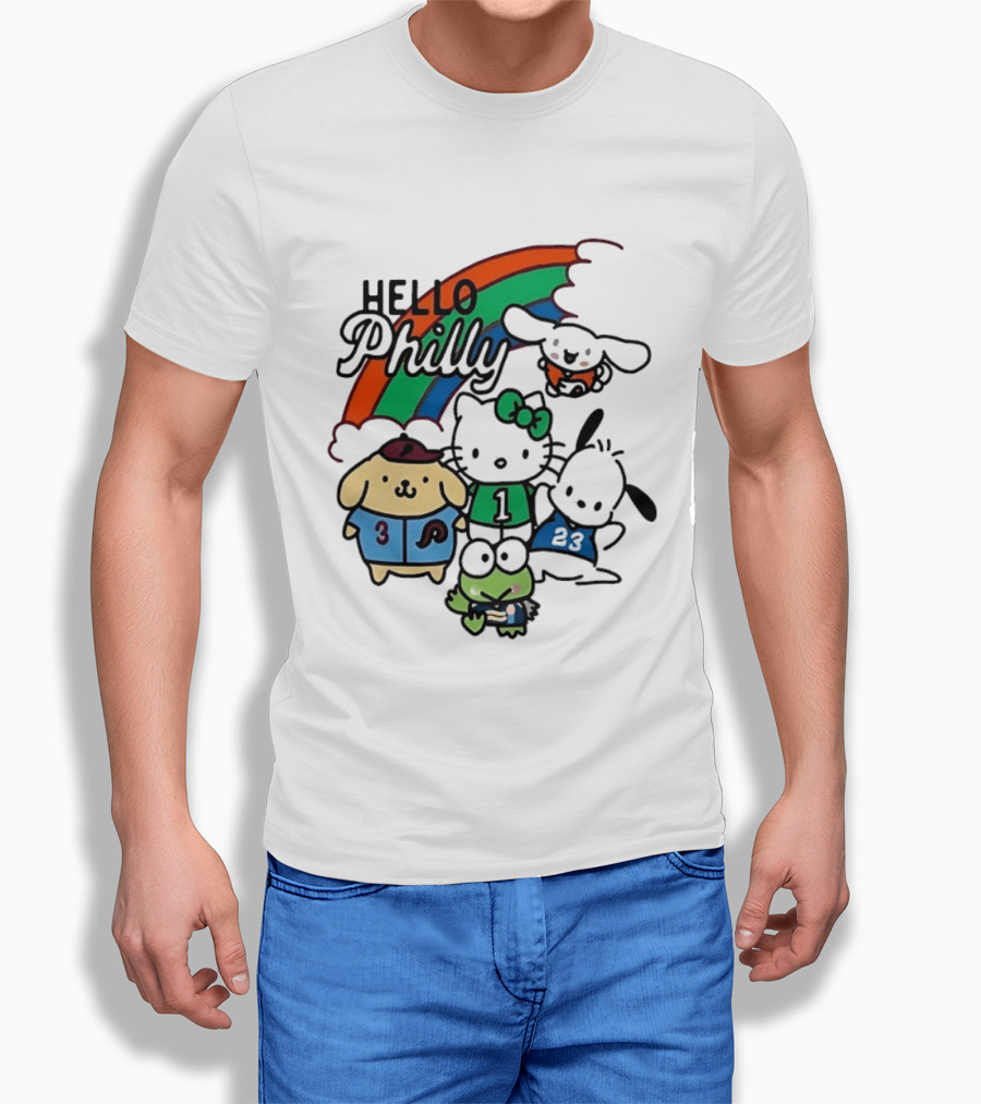 Hello Philly Sanrio Characters Rainbow Sports Team T-Shirt