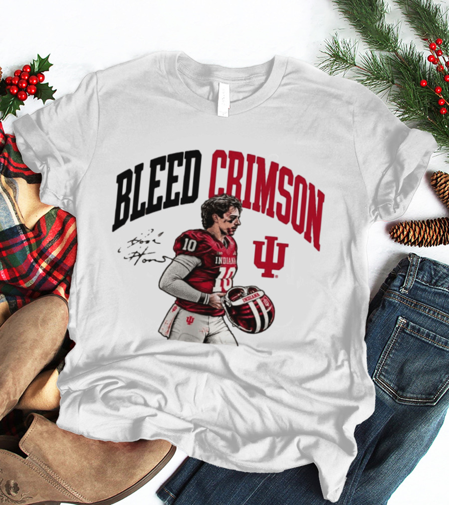 Bleed Crimson Indiana Josh Hoover IU Football T-Shirt