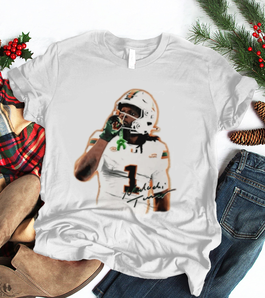 Miami Hurricanes Malachi Toney Player Photo Orange Glow NCAA Acc T-Shirt