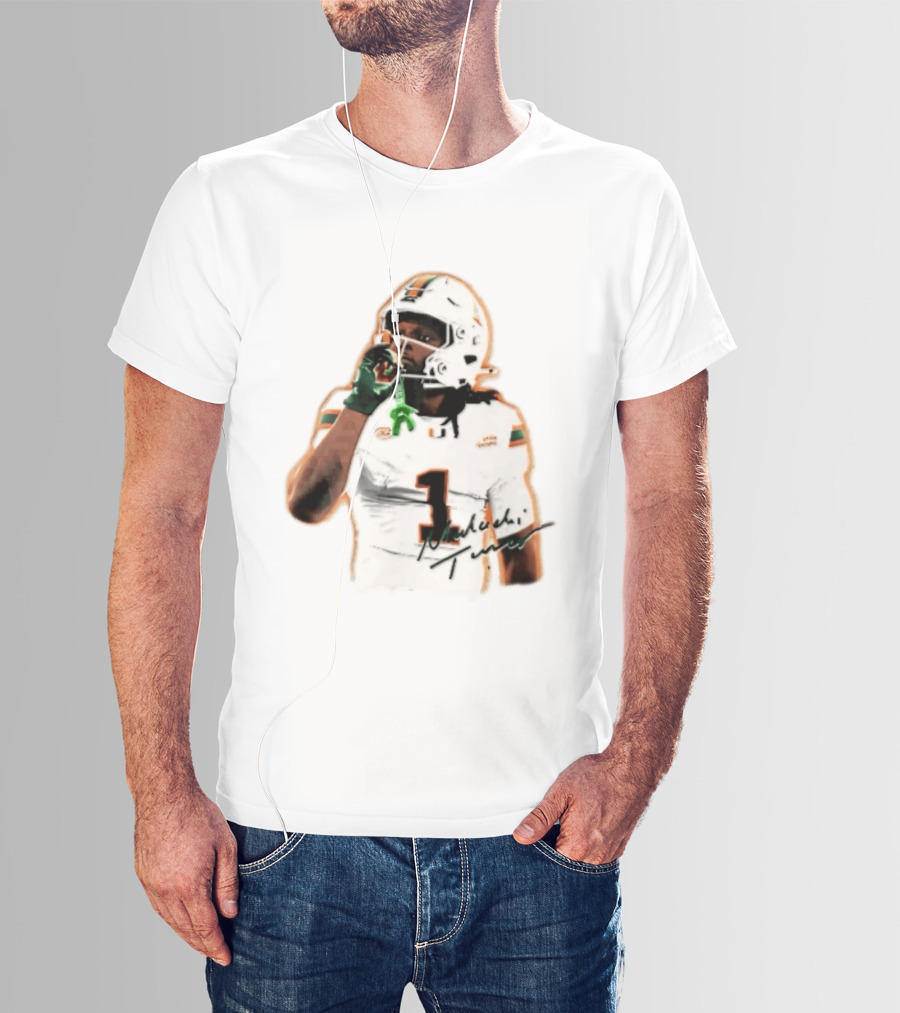 Miami Hurricanes Malachi Toney Player Photo Orange Glow NCAA Acc T-Shirt