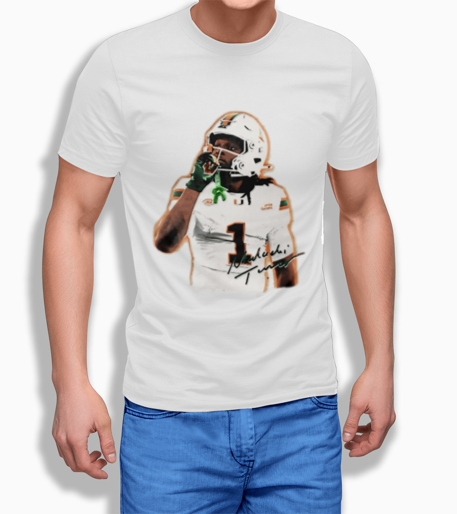 Miami Hurricanes Malachi Toney Player Photo Orange Glow NCAA Acc T-Shirt