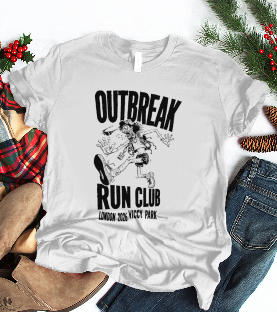 Outbreak Fest Run Club London 2026 Viccy Park Running Zombie T-Shirt