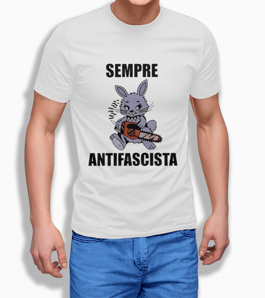 Sempre Antifascista Bunny Chainsaw T-Shirt
