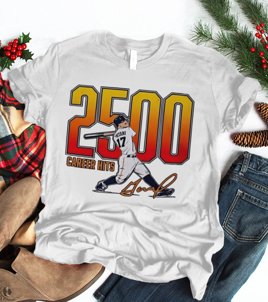 Shohei Ohtani 2500 Career Hits 17 Baseball Player Signature T-Shirt