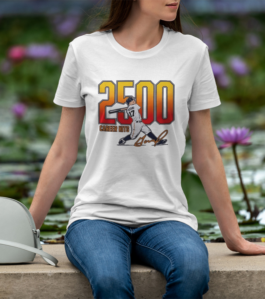 Shohei Ohtani 2500 Career Hits 17 Baseball Player Signature T-Shirt