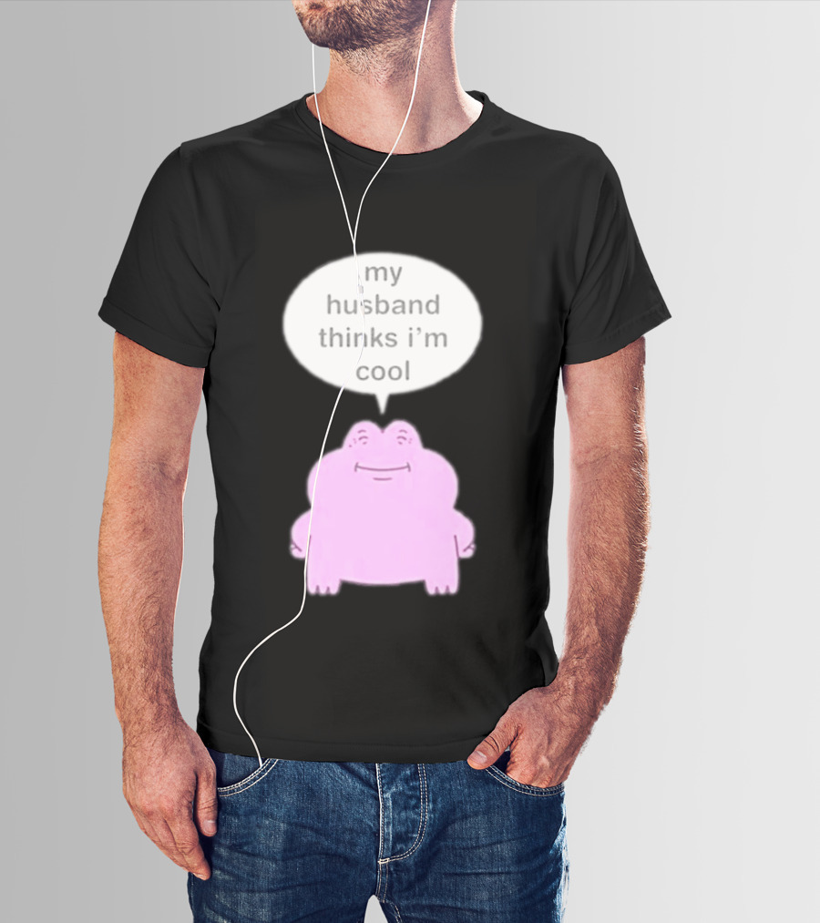 My Husband Thinks I'm Cool Pink Frog T-Shirt