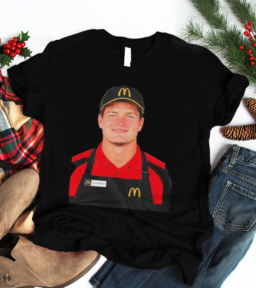 Drake Maye McDonald's Crew Member Uniform New England Patriots T-Shirt