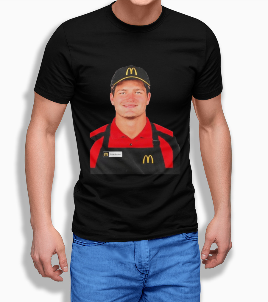 Drake Maye McDonald's Crew Member Uniform New England Patriots T-Shirt