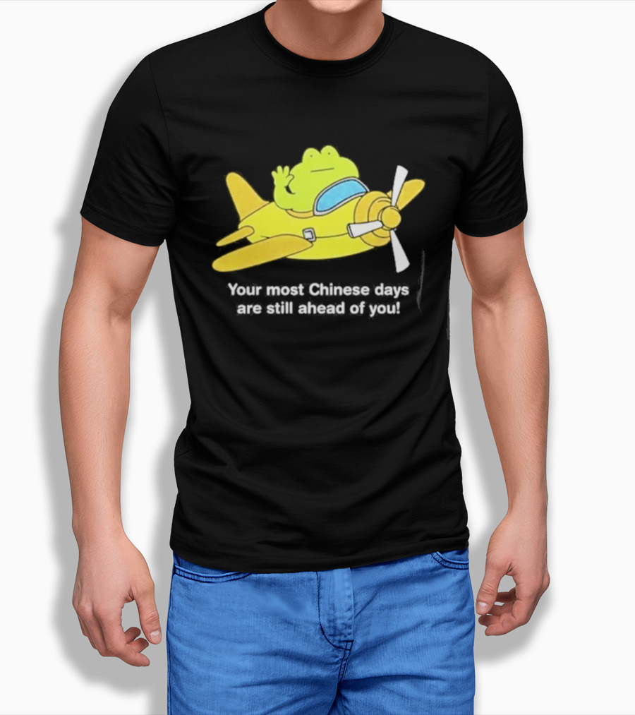 Frog Your Most Chinese Days Are Still Ahead Of You Airplane Scene T-Shirt