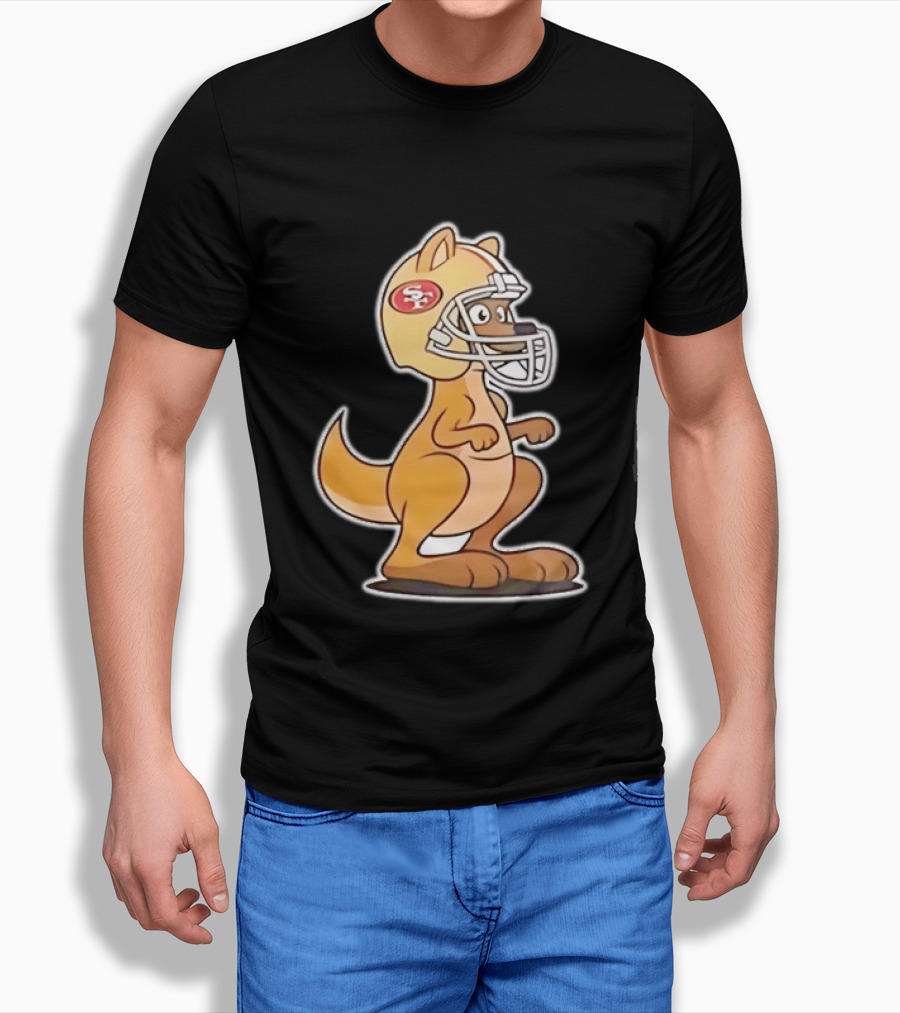 San Francisco 49ers Kangaroo Football Helmet Sports Team Fans T-Shirt