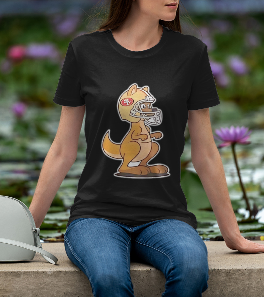 San Francisco 49ers Kangaroo Football Helmet Sports Team Fans T-Shirt