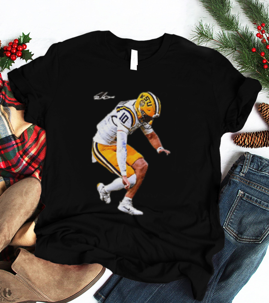 Garrett Nussmeier LSU Tigers Football Quarterback Action Play T-Shirt