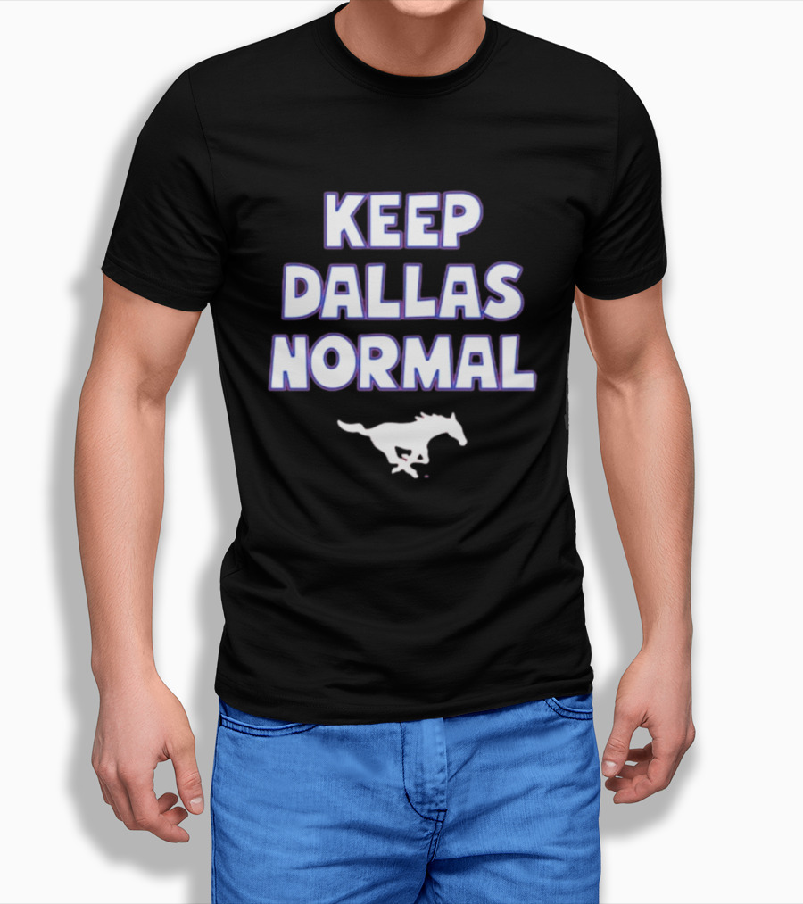Keep Dallas Normal SMU Mustangs Running Horse T-Shirt