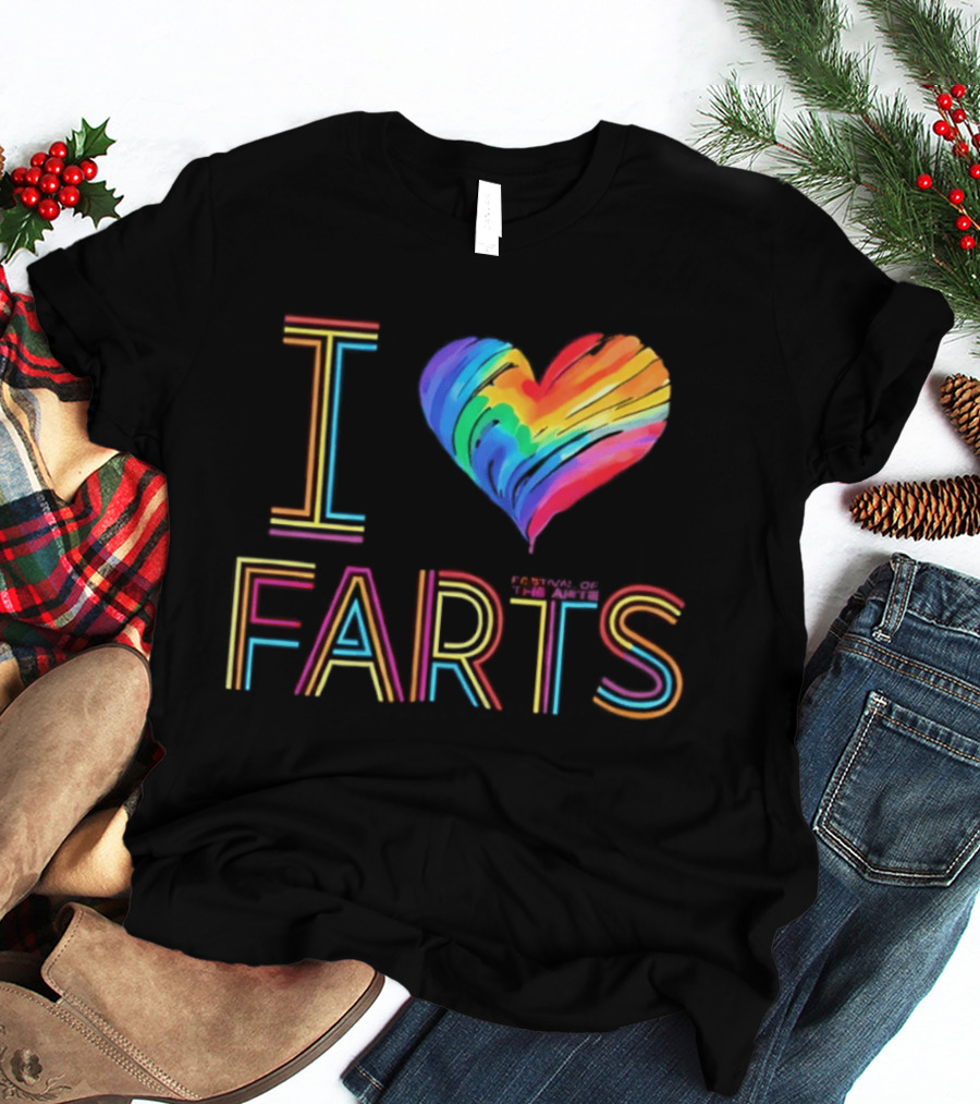 Festival Of The Arts I Love Farts Rainbow Heart T-Shirt