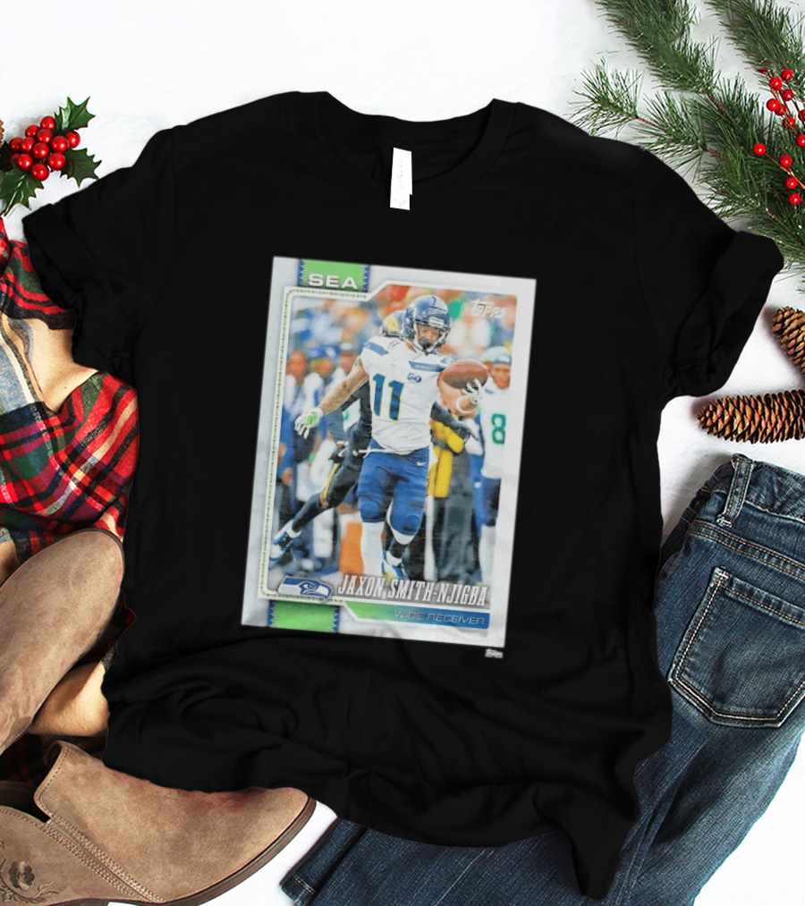 SEA Seahawks Jaxon Smith Njigba Topps Wide Receiver Trading Card T-Shirt