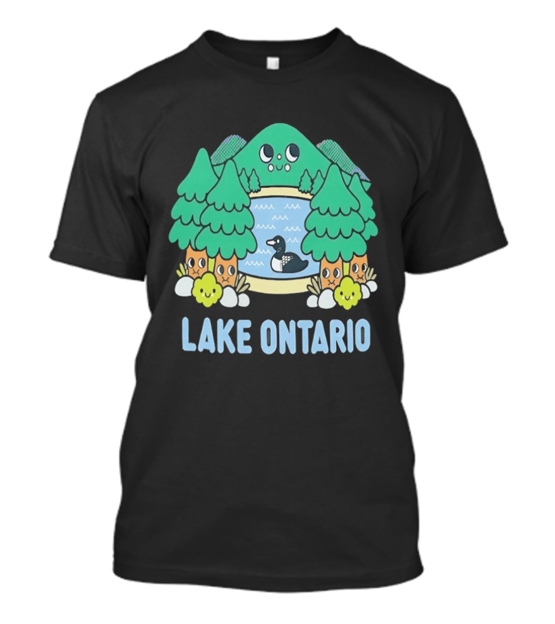Lake Ontario Cute Forest Creature And Goose Scene T-Shirt