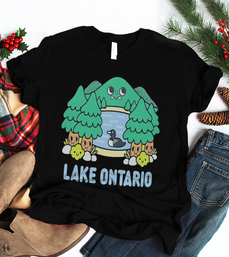 Lake Ontario Cute Forest Creature And Goose Scene T-Shirt
