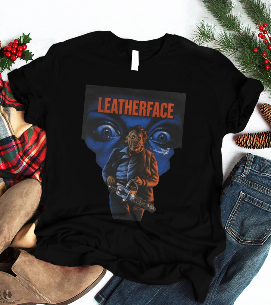 Vantetees Store Leatherface V2 Horror Icon Chainsaw T-Shirt
