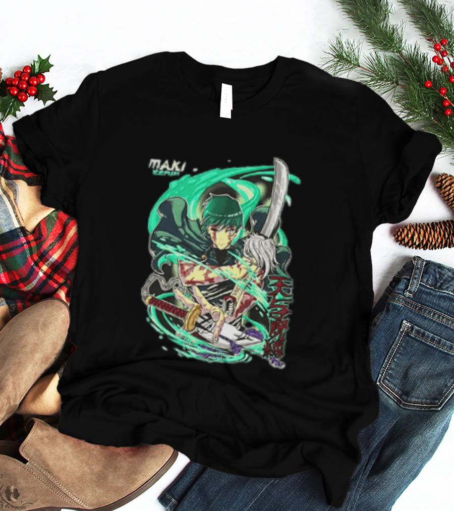 Maki Zenin Jujutsu Kaisen Tenyo Jubaku Heaven's Restriction Anime Sword T-Shirt