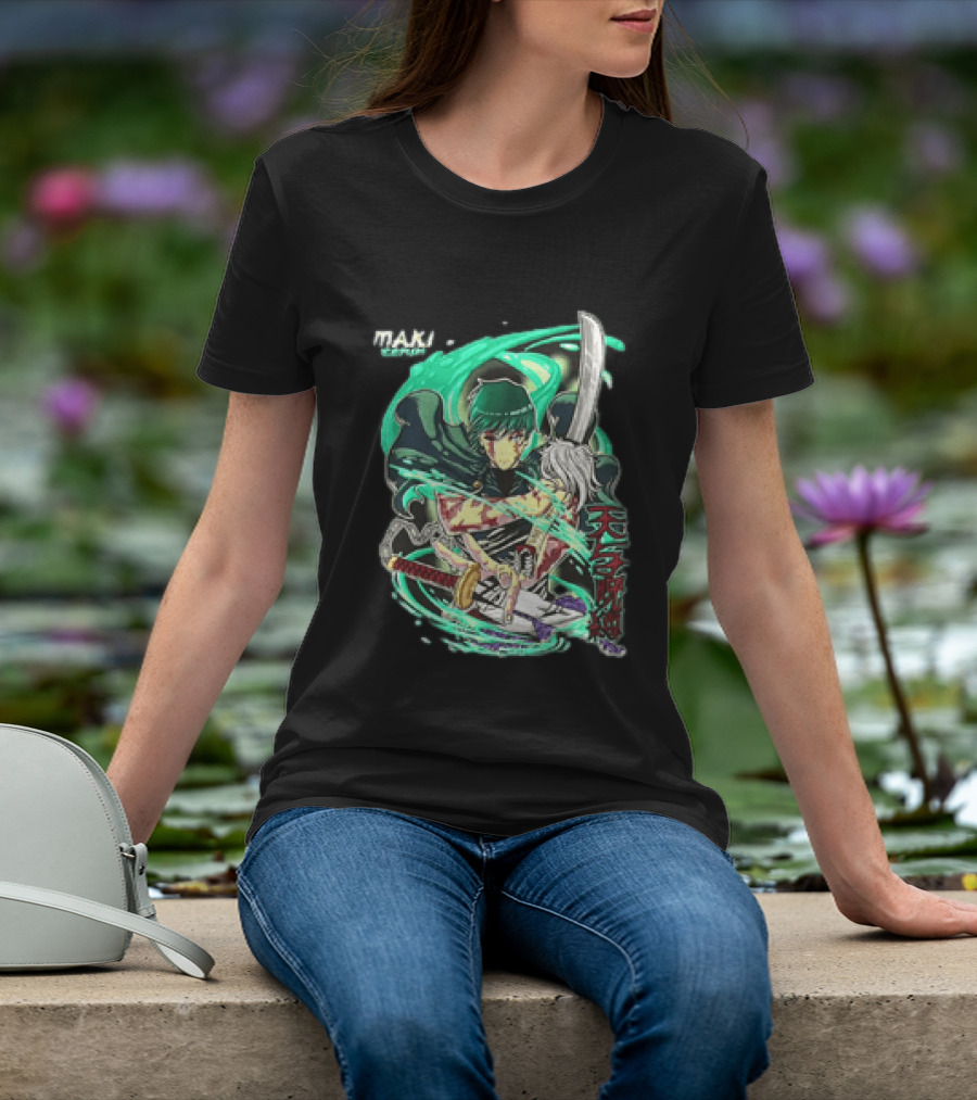 Maki Zenin Jujutsu Kaisen Tenyo Jubaku Heaven's Restriction Anime Sword T-Shirt