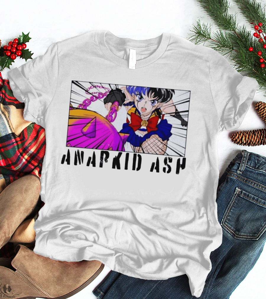 Anarkid Ash Sailor Moon Anime Punk Fighter In Action T-Shirt