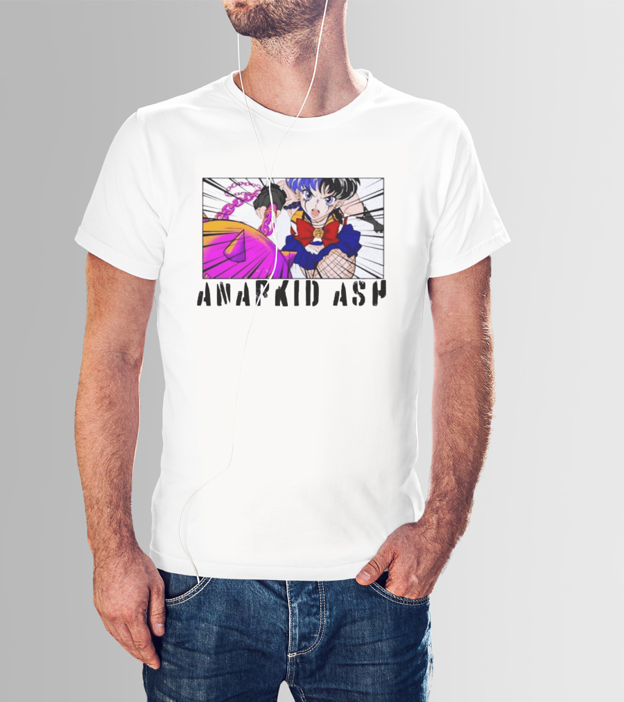 Anarkid Ash Sailor Moon Anime Punk Fighter In Action T-Shirt