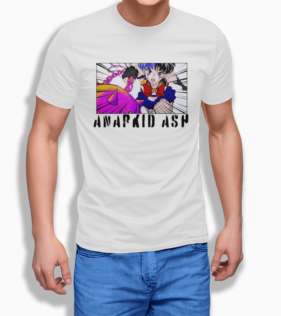 Anarkid Ash Sailor Moon Anime Punk Fighter In Action T-Shirt