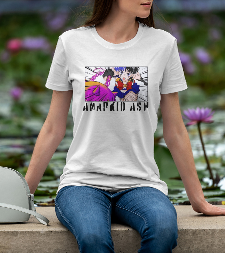 Anarkid Ash Sailor Moon Anime Punk Fighter In Action T-Shirt