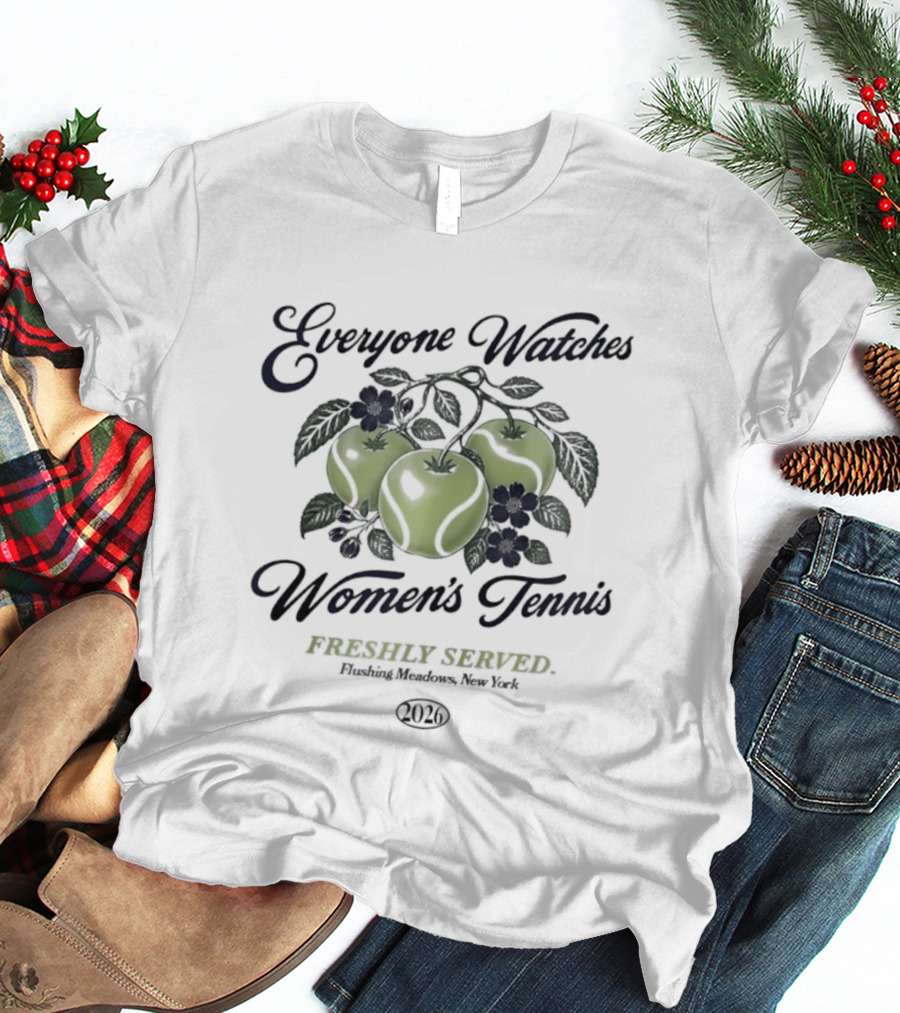 Everyone Es Women's Tennis Freshly Served Flushing Meadows New York T-Shirt