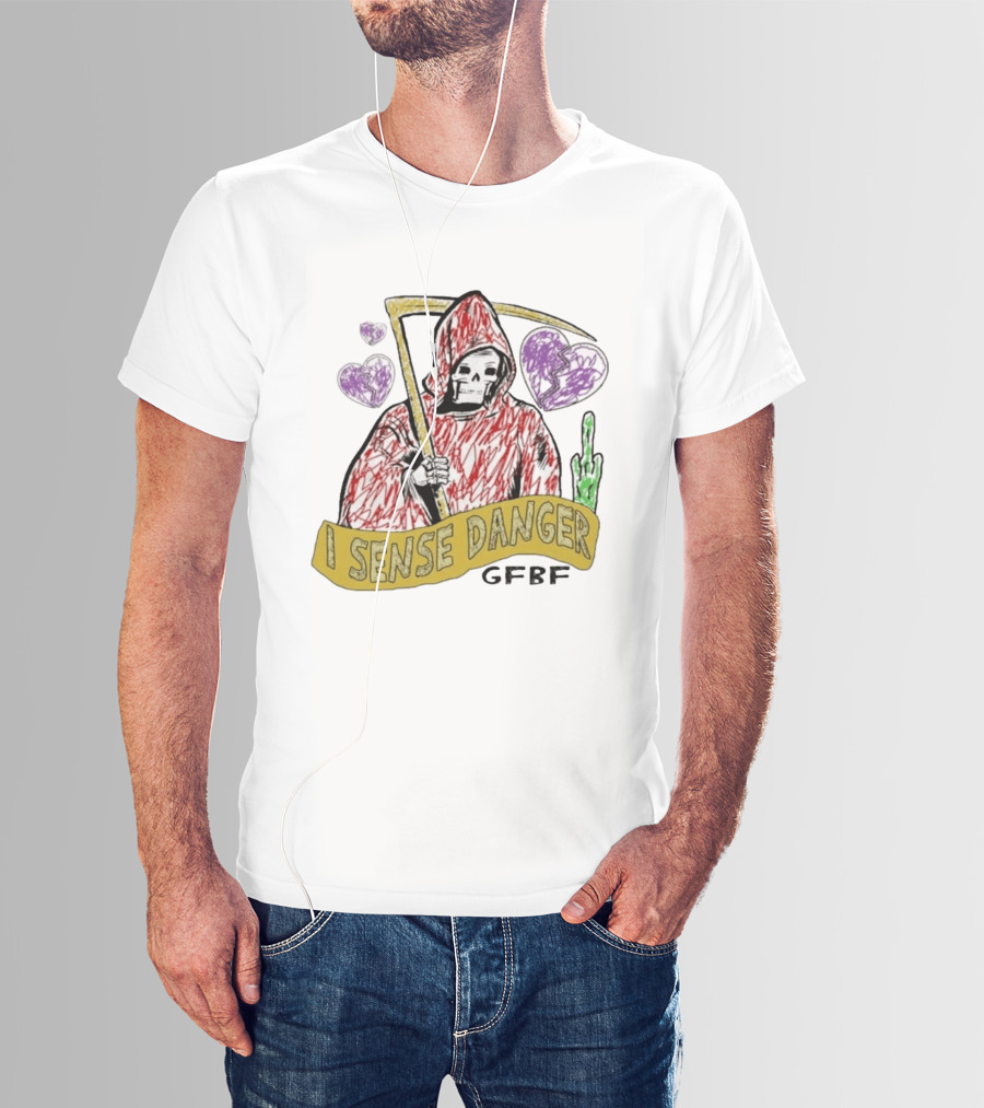 I Sense Danger Gfbf Grim Reaper Hearts T-Shirt