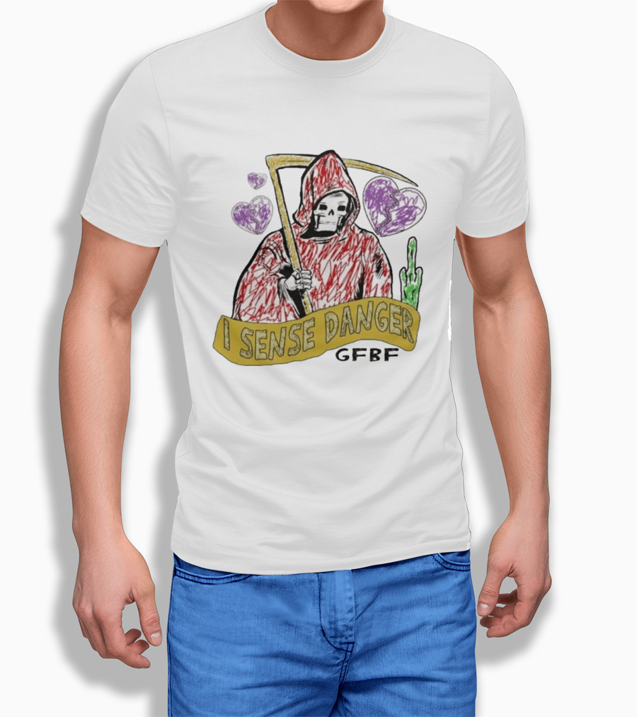 I Sense Danger Gfbf Grim Reaper Hearts T-Shirt