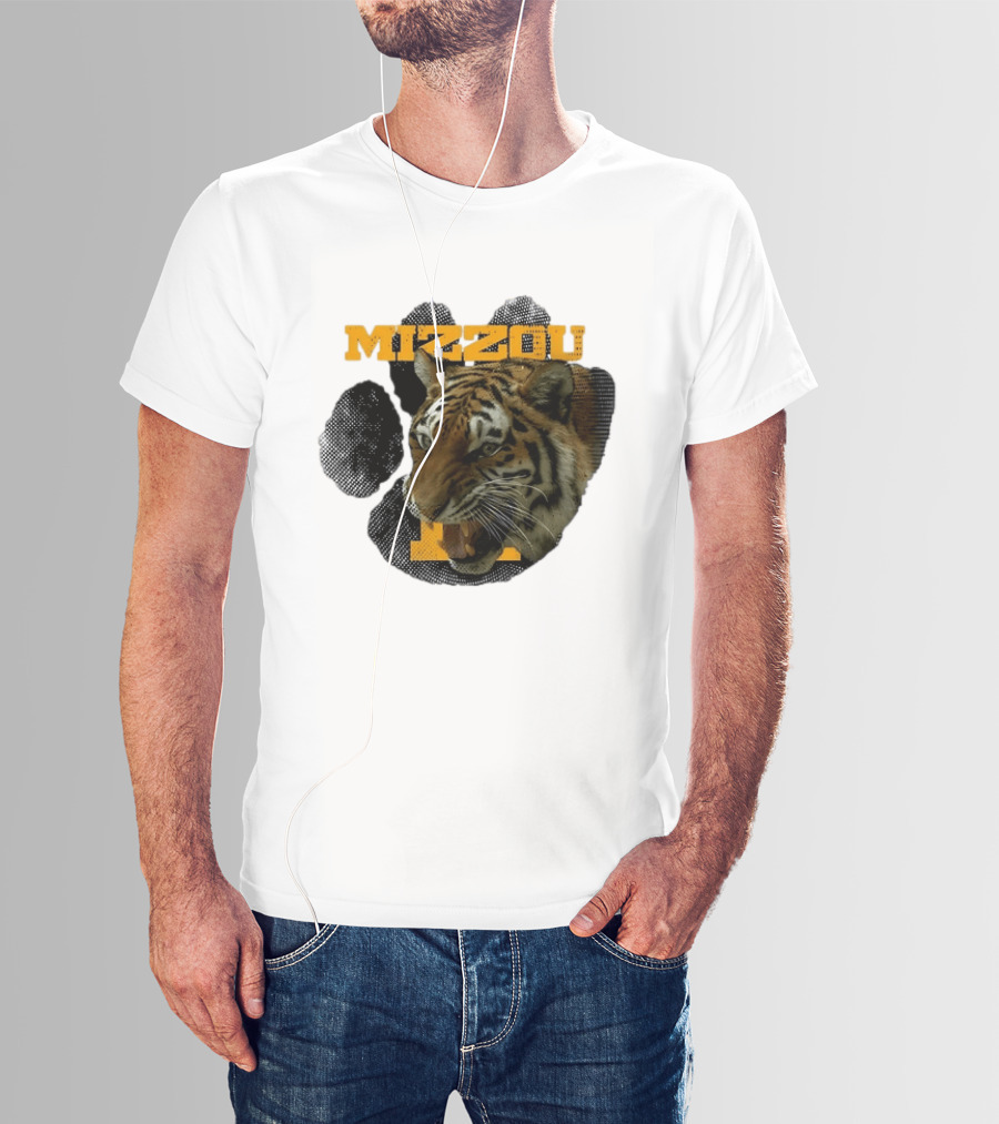 Mizzou Tigers Paw NCAA College Sports Tiger Head T-Shirt