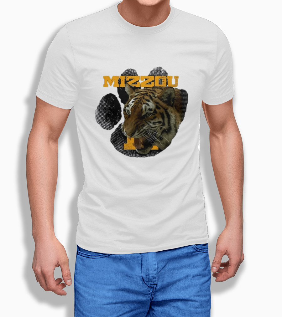 Mizzou Tigers Paw NCAA College Sports Tiger Head T-Shirt