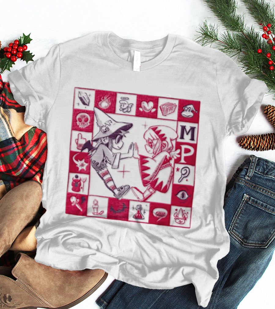 MP Witch And Angel Character Duo Board Game Square T-Shirt