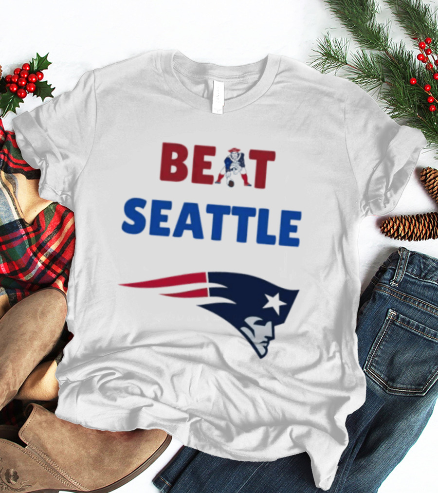 Beat Seattle New England Patriots Football Fan Gear T-Shirt