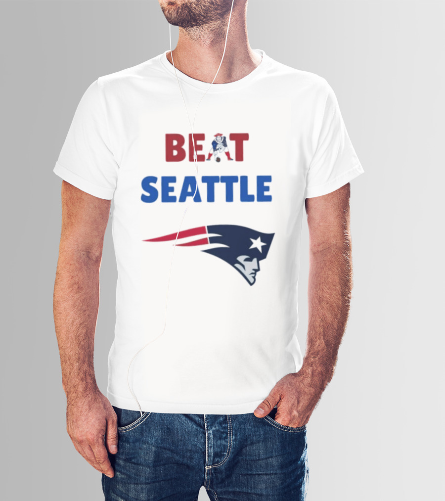 Beat Seattle New England Patriots Football Fan Gear T-Shirt