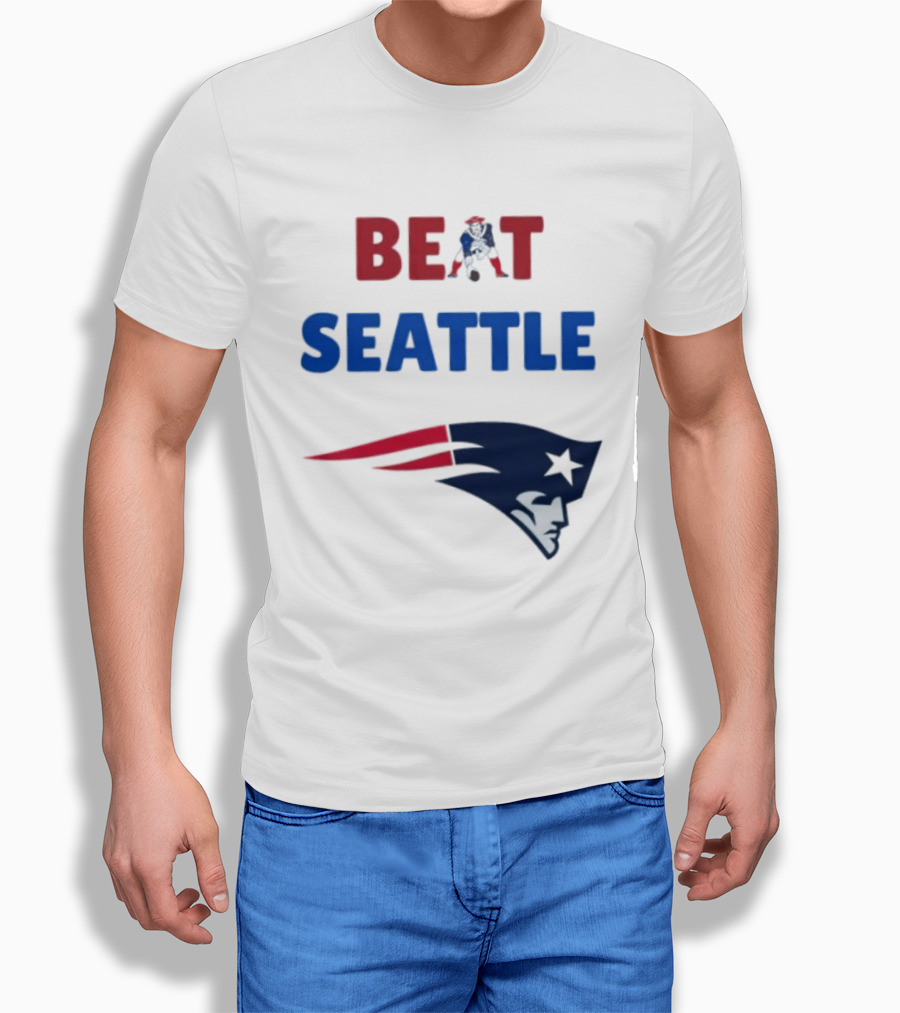 Beat Seattle New England Patriots Football Fan Gear T-Shirt