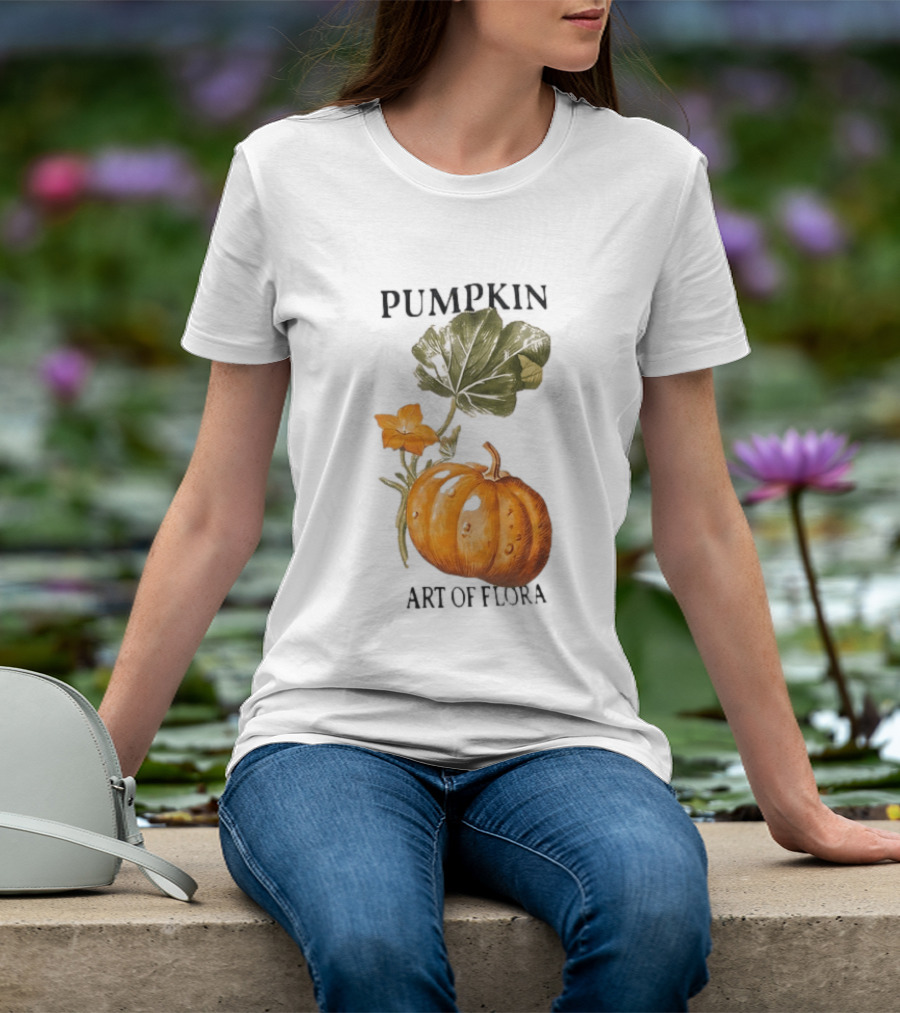 Pumpkin Art Of Flora Botanical Nature Harvest T-Shirt