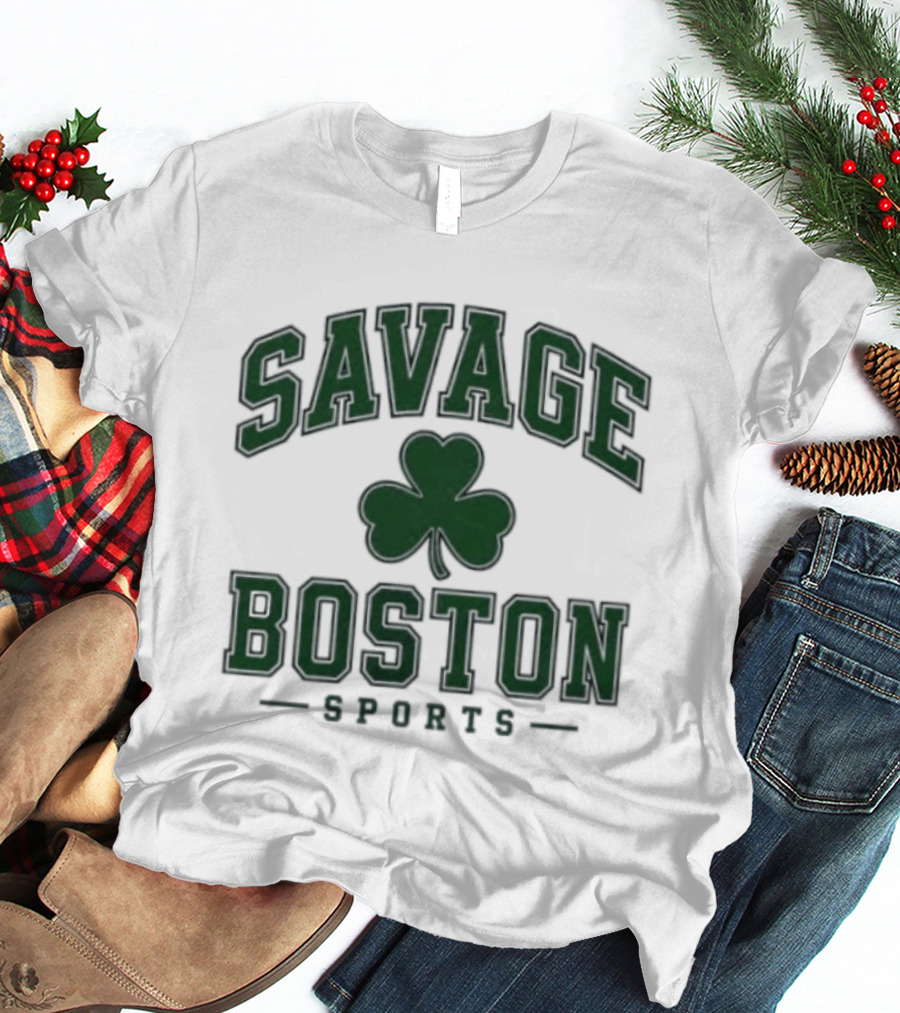 Savage Boston Sports Shamrock Bold Green T-Shirt