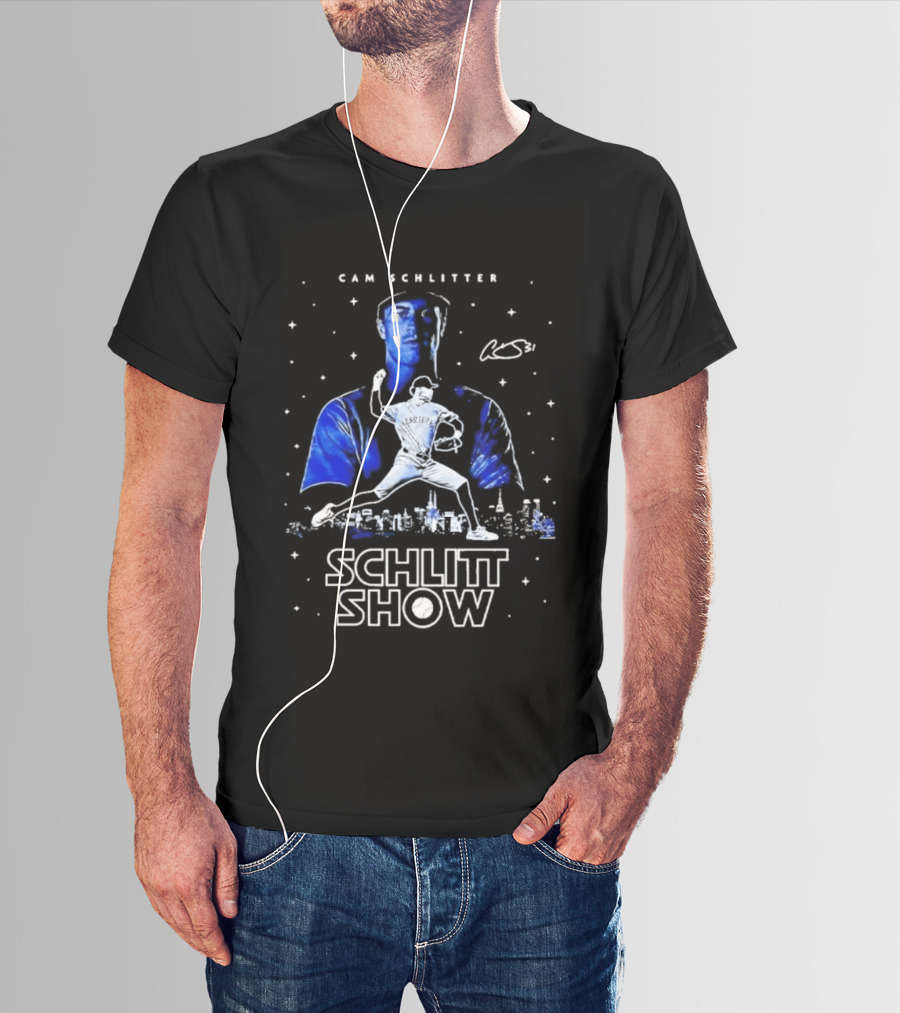 Cam Schlittler Schlitt Show Baseball Pitcher Starry Blue T-Shirt