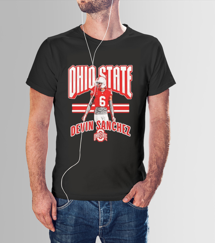 Ohio State Buckeyes Devin Sanchez Number 6 Fan T-Shirt