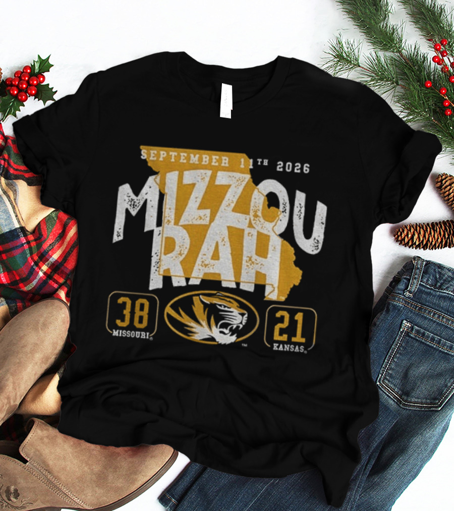 Missouri Tigers 38 Vs Kansas Jayhawks 21 Mizzou Rah September 11th 2026 T-Shirt