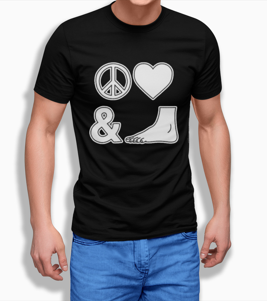 Peace Love & Feet Heart Foot T-Shirt