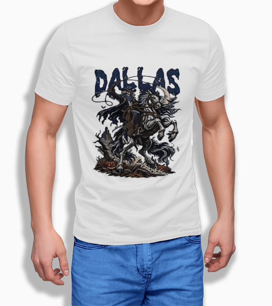 Dallas Cowboys Skeleton Horse Rider Halloween T-Shirt