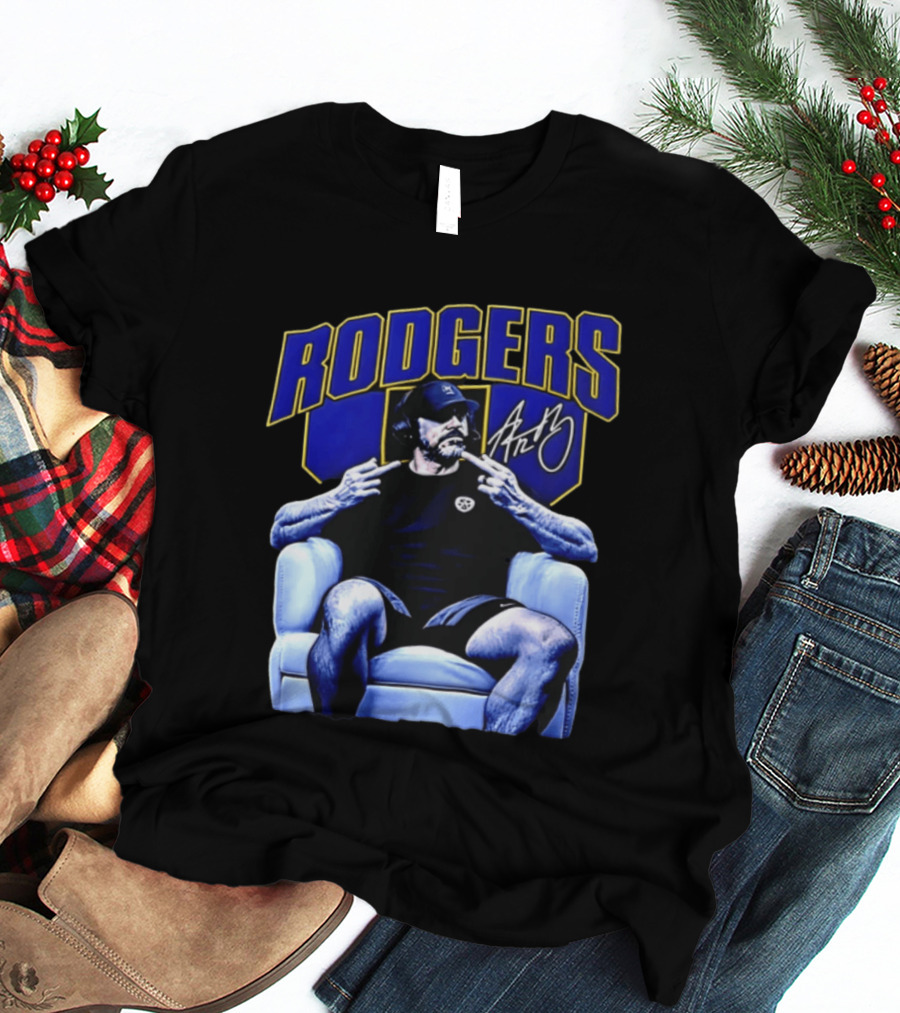 Rodgers Aaron Rodgers Signed Pittsburgh Steelers Quarterback Icon Armchair T-Shirt