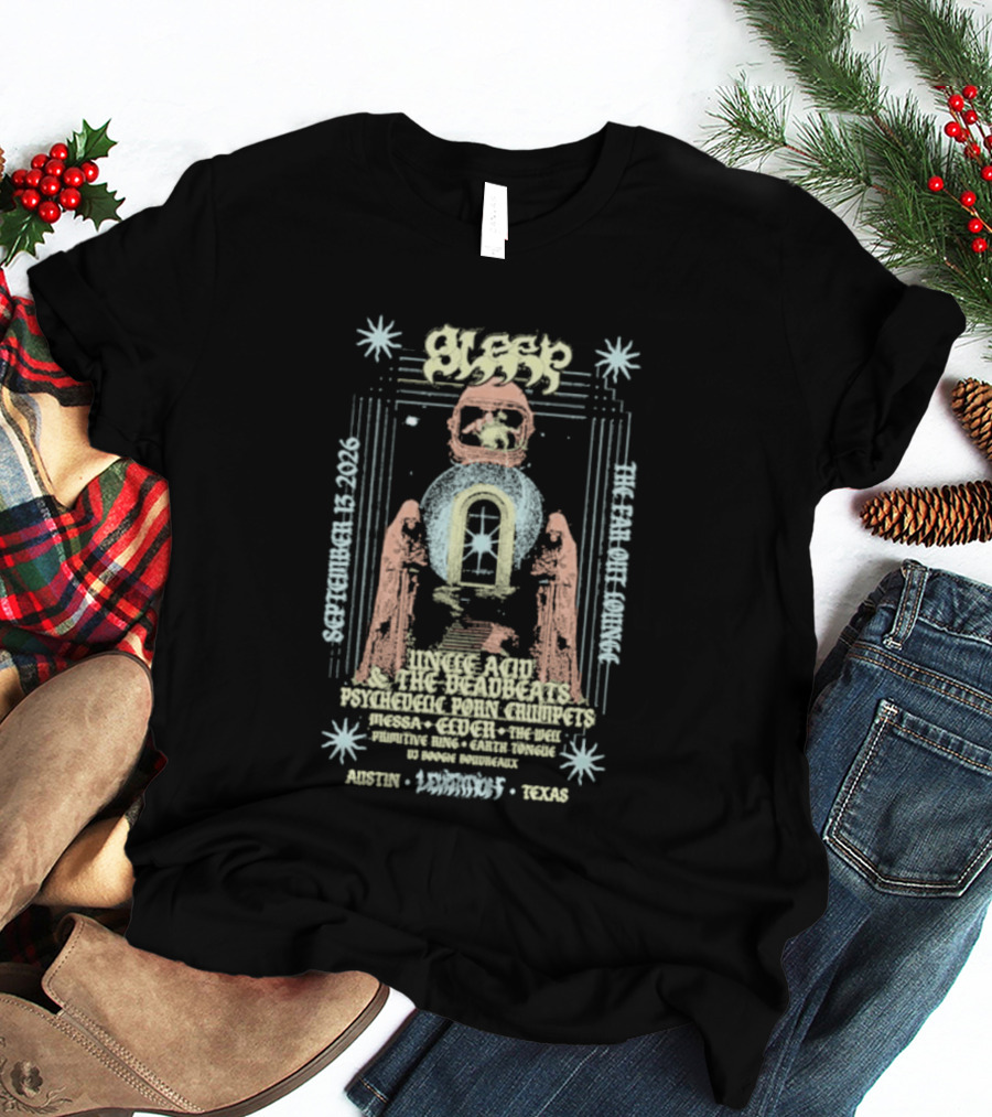 Sleep Levitation Festival 2026 Austin Texas September 13 Archway Skull T-Shirt