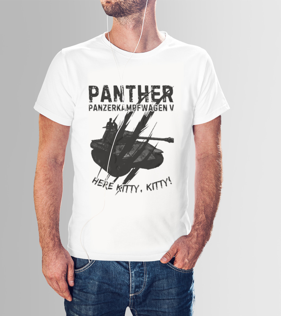 Panther Panzerkampfwagen V Here Kitty Kitty T-Shirt