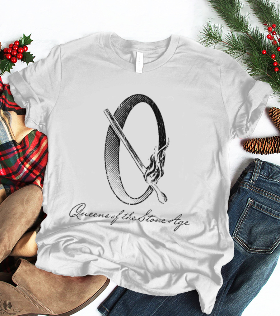 Queens Of The Stone Age QOTSA O Logo With Flaming Match T-Shirt