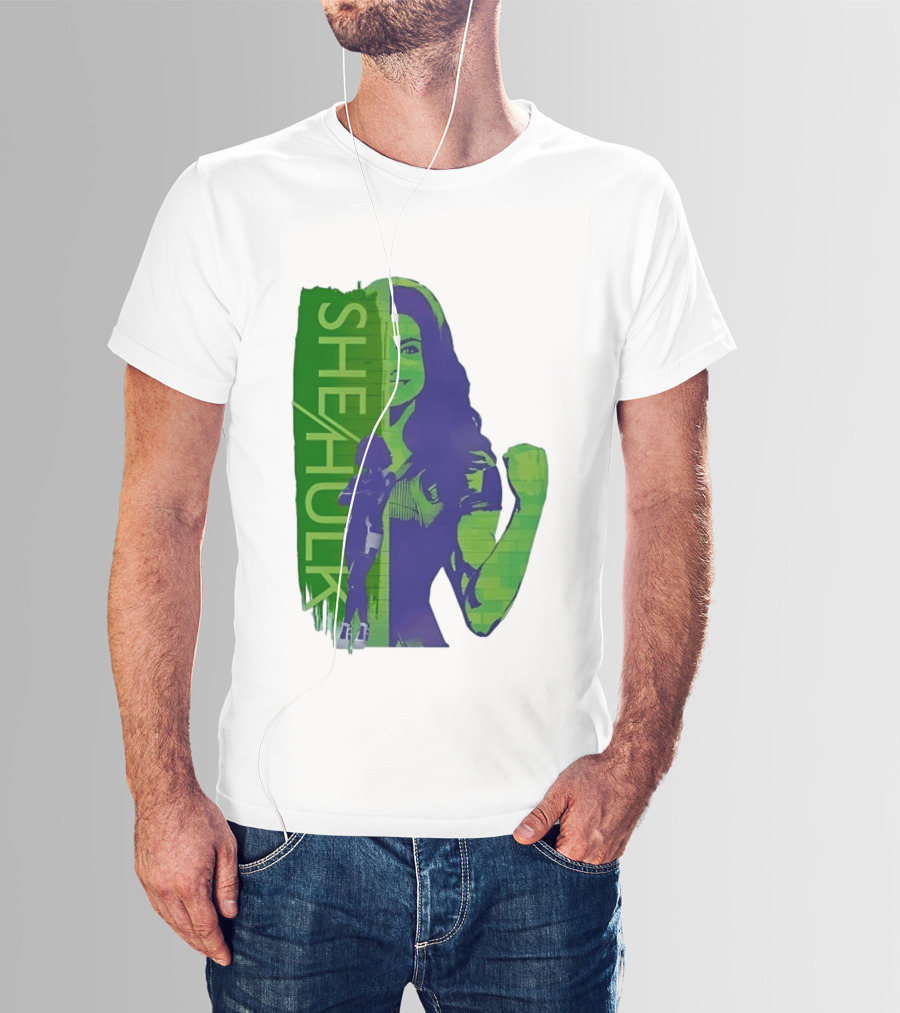 She Hulk Marvel Superhero Jennifer Walters Comic Style Heroic Pose T-Shirt